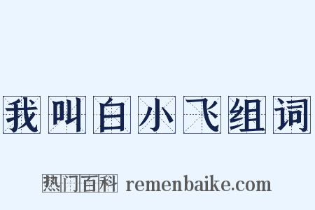 我叫白小飞组词是什么意思的图片
